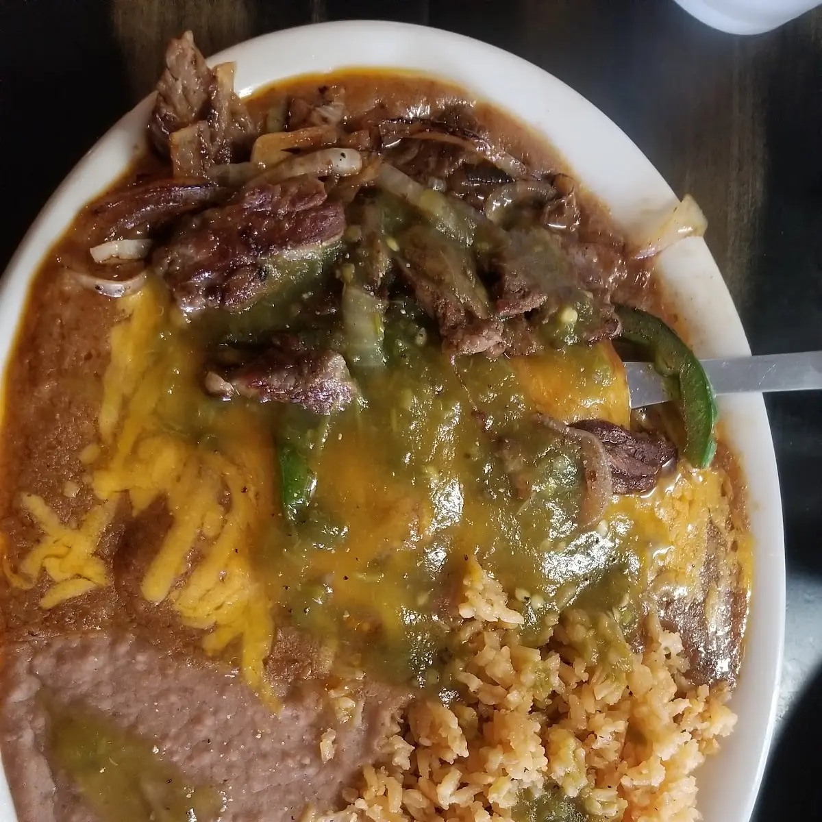 2 Cheese Enchiladas with Steak Fajitas