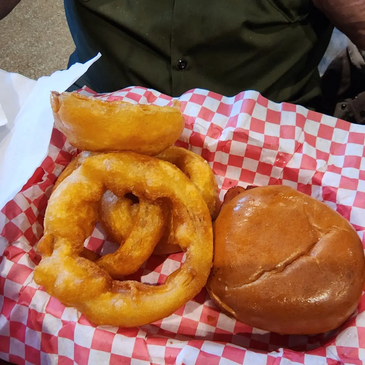 The Friendly Burger and Onion Rings