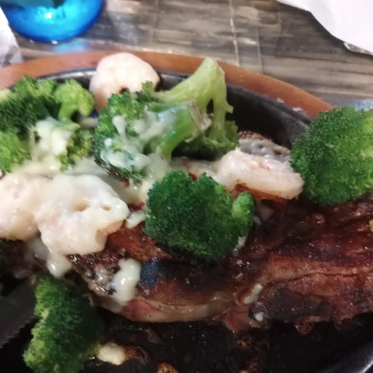 Ribeye Steak and Steamed Broccoli