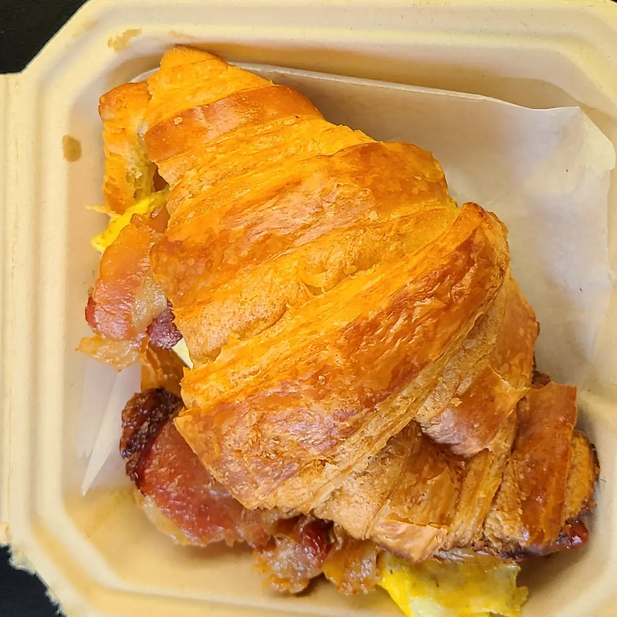 Bacon Egg Cheese Croissant Sandwich