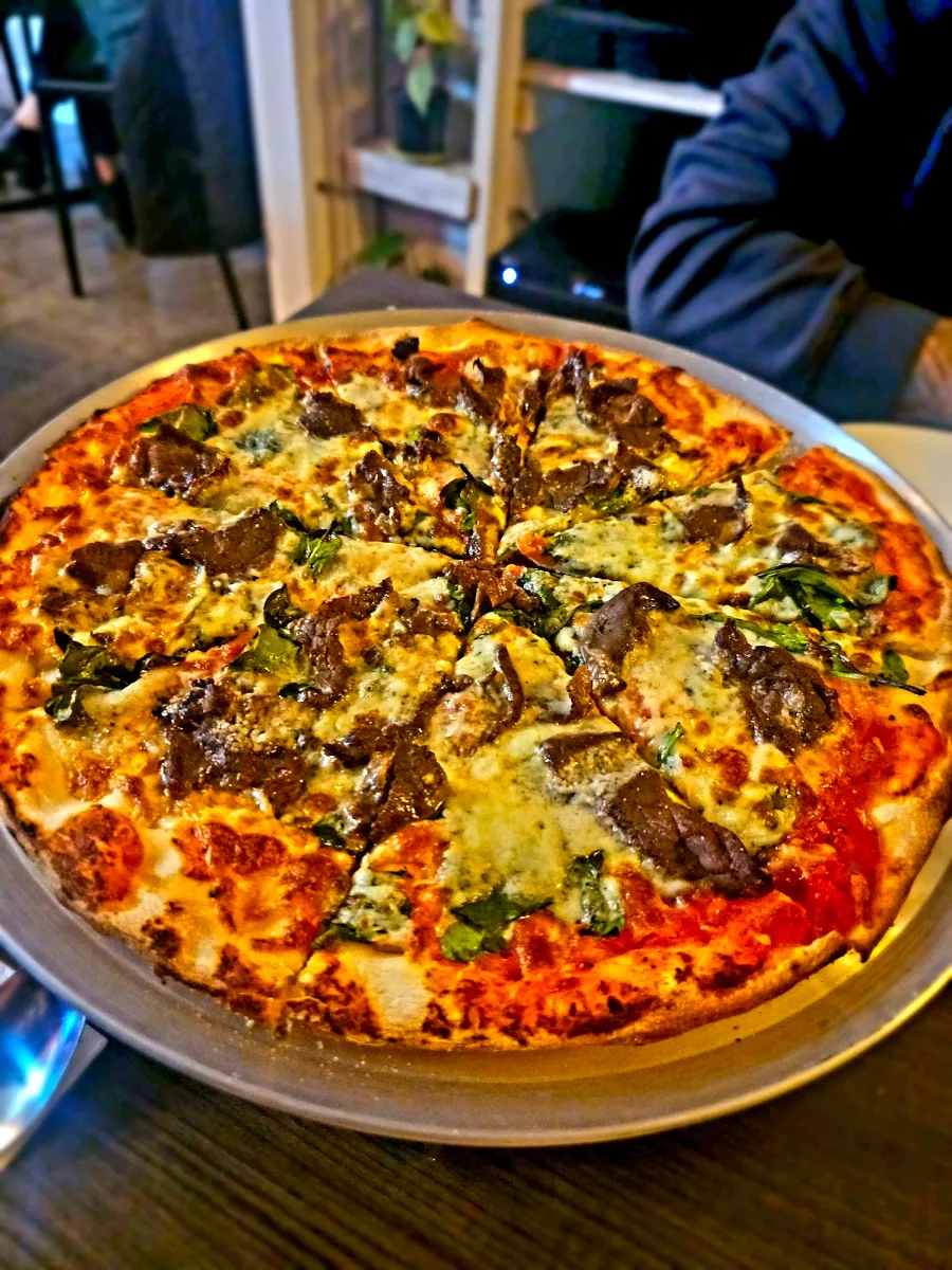 Steak with Blue Vein Cheese Pizza, Pezzetinos Pizza & Pasta