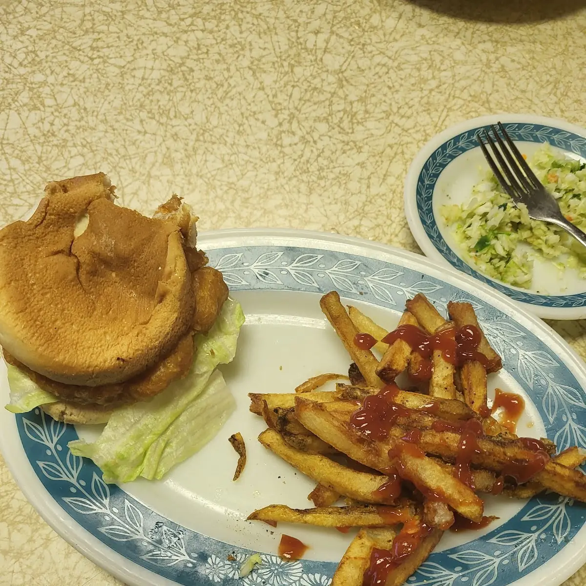 Breaded Chicken Sandwich with Fries