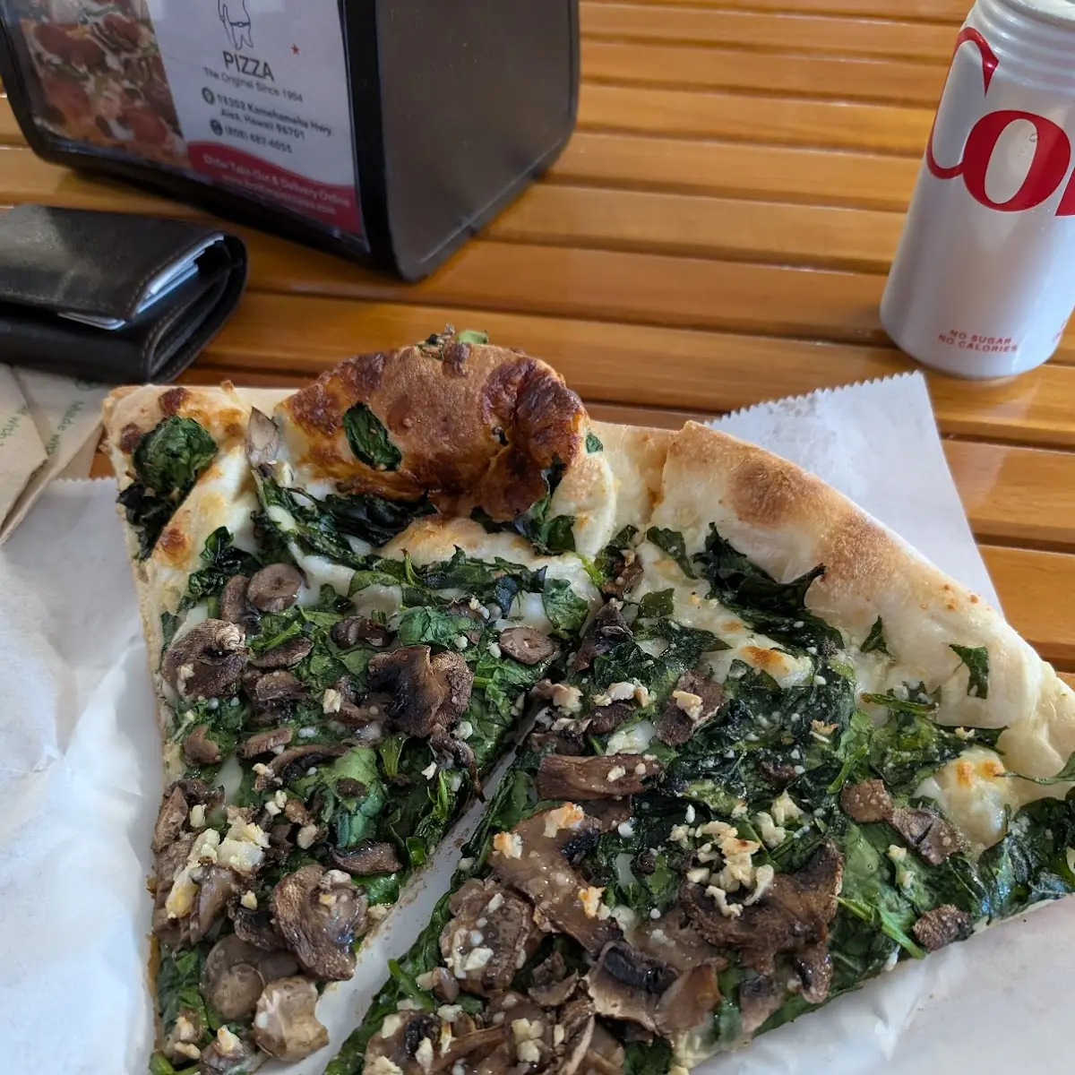 Garlic Spinach Mushroom Pizza