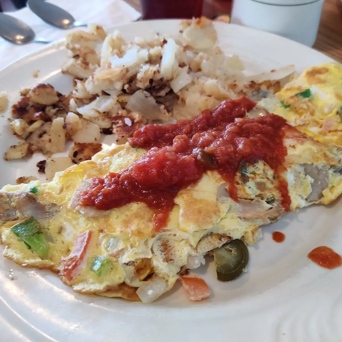 Scrambled Eggs and Sausage Patty