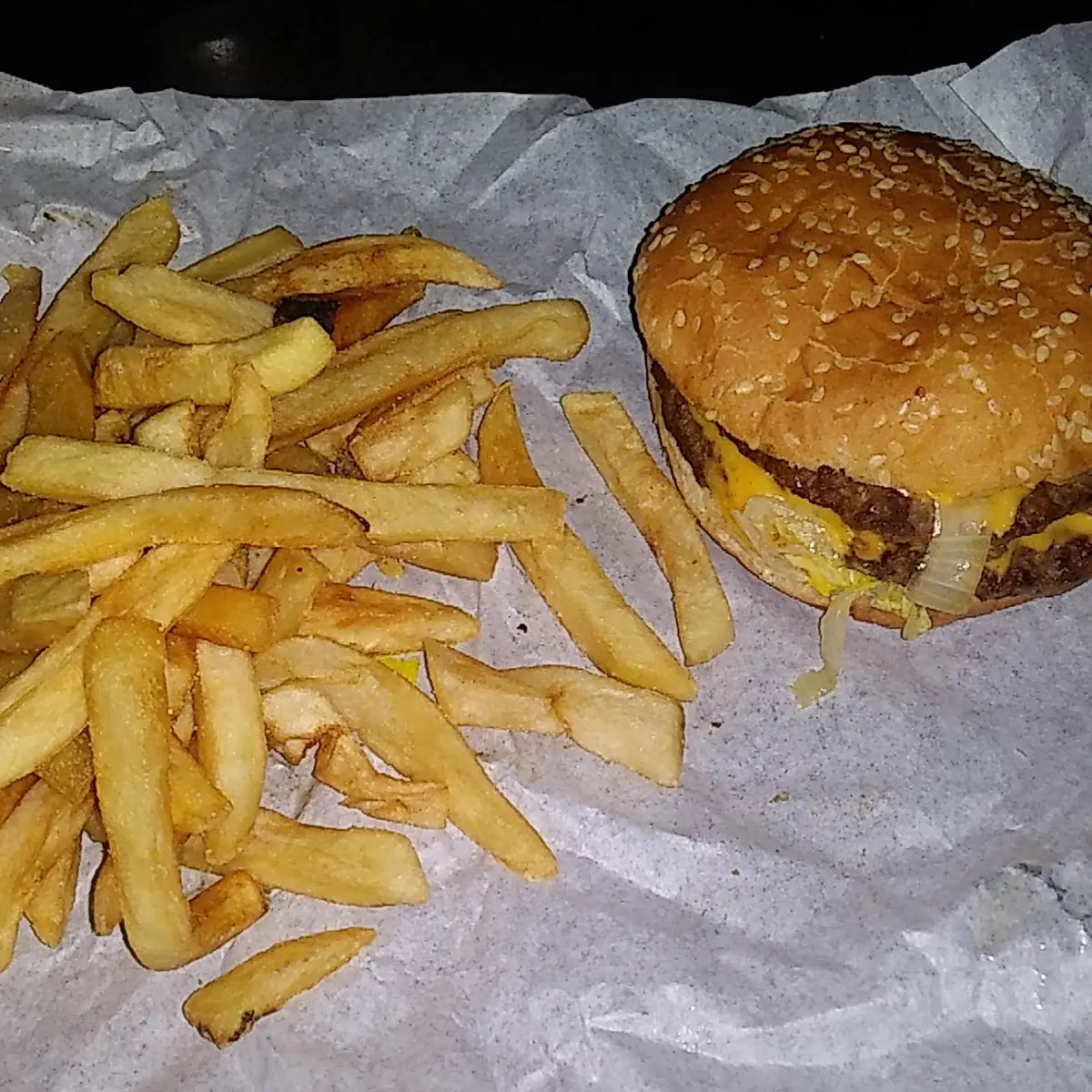 Double Cheeseburger with Everything and Fries