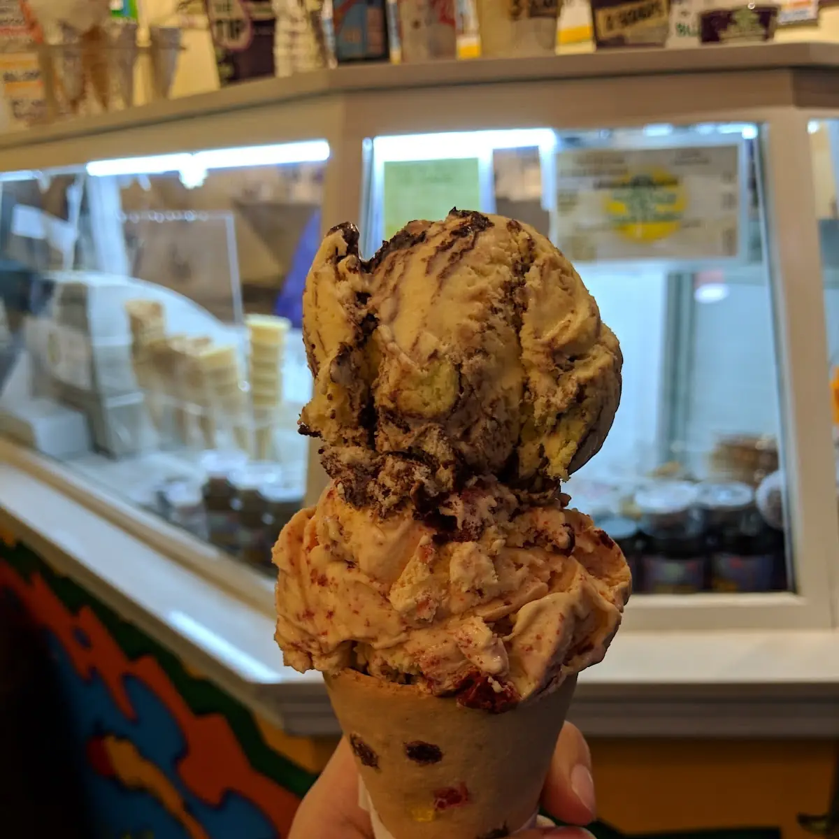 Cake Batter and Space Cake in a Cookie Cone
