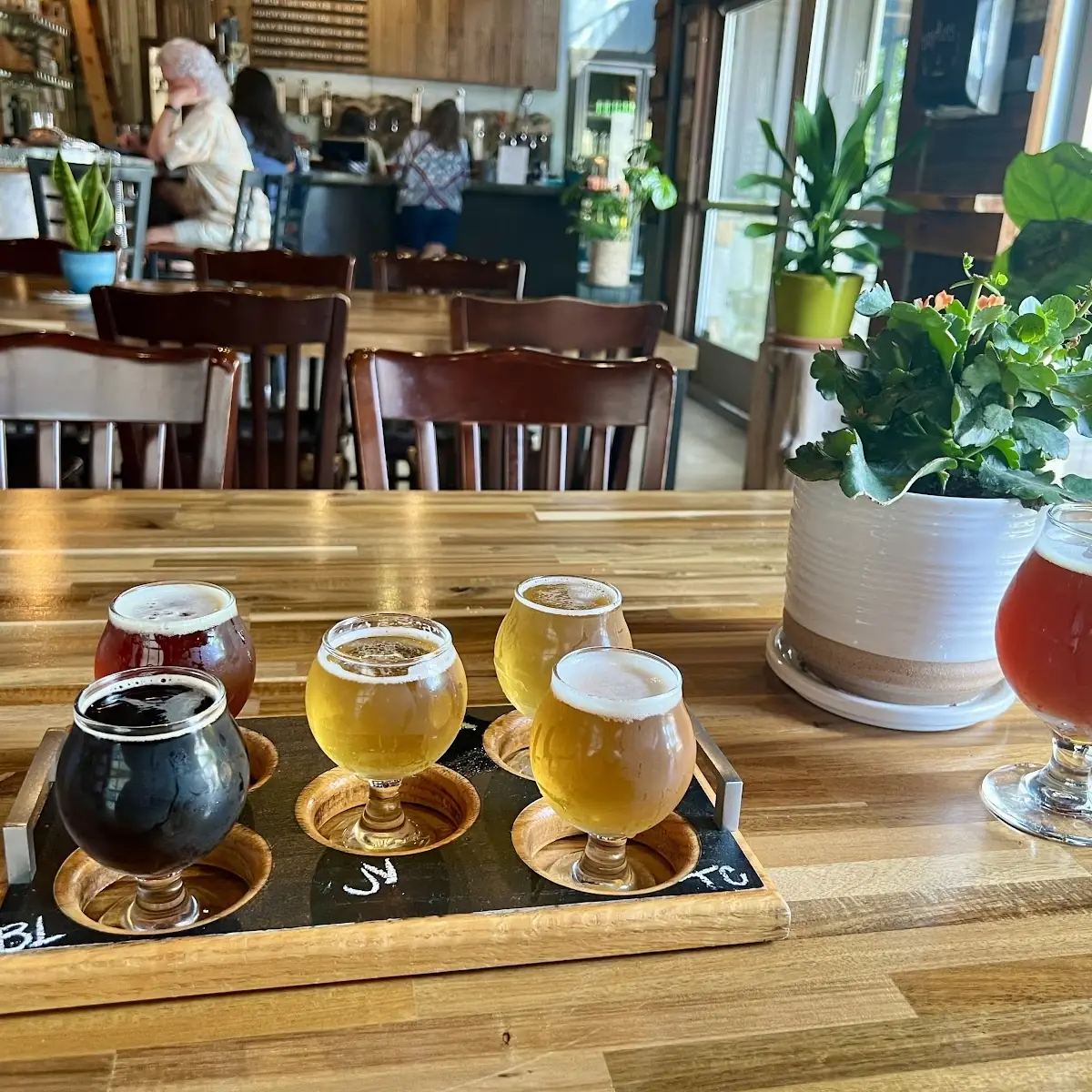 Craft Beer Flight on Wood