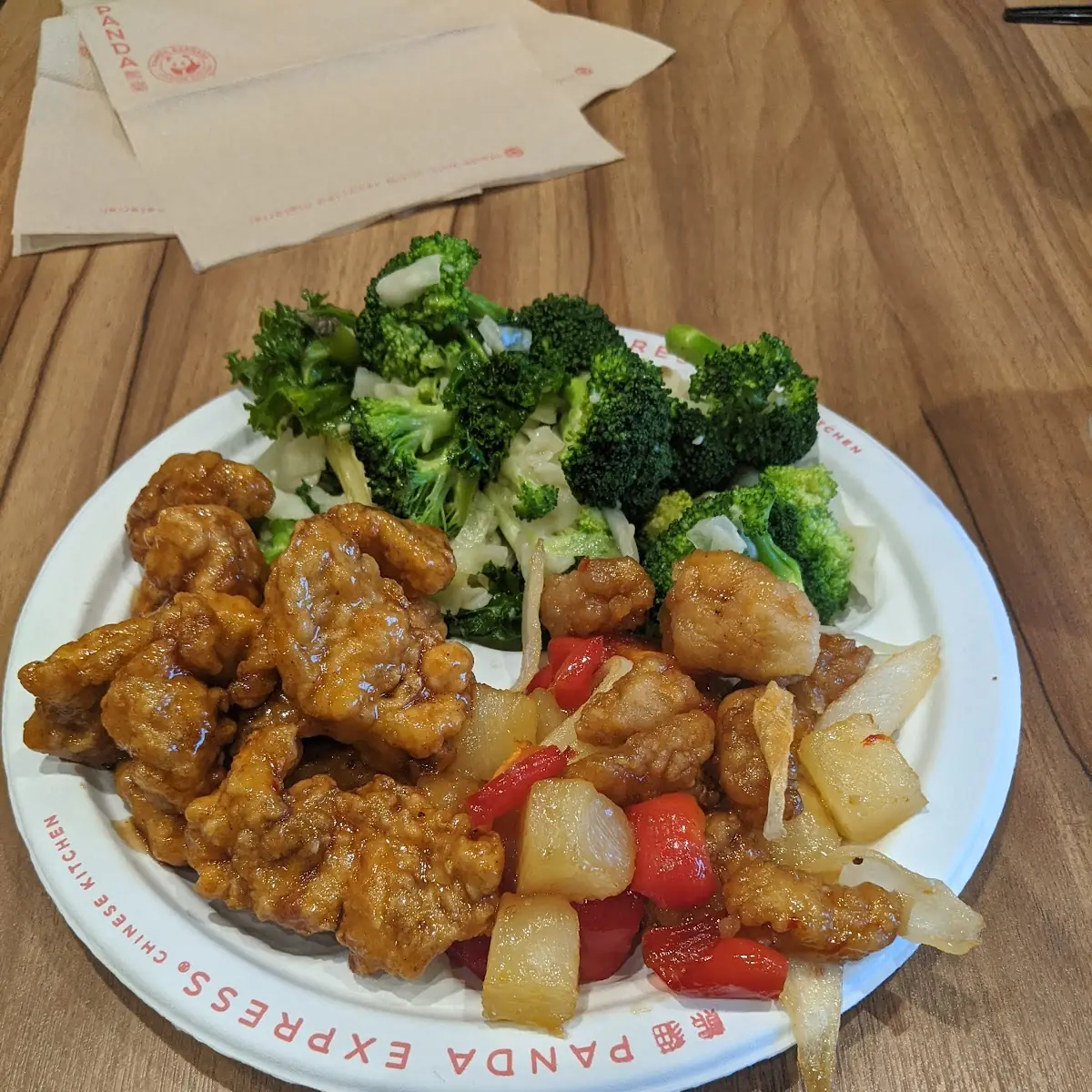 Orange Chicken and Sweetfire Chicken with Mixed Vegetables