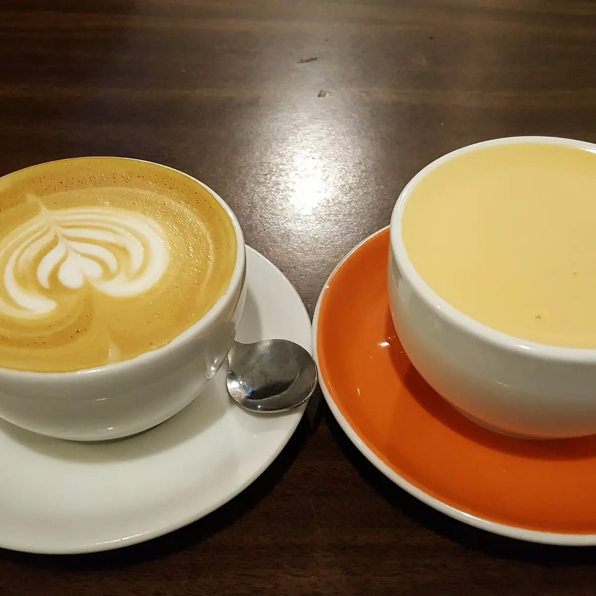 Cappuccino and Thai Tea Latte