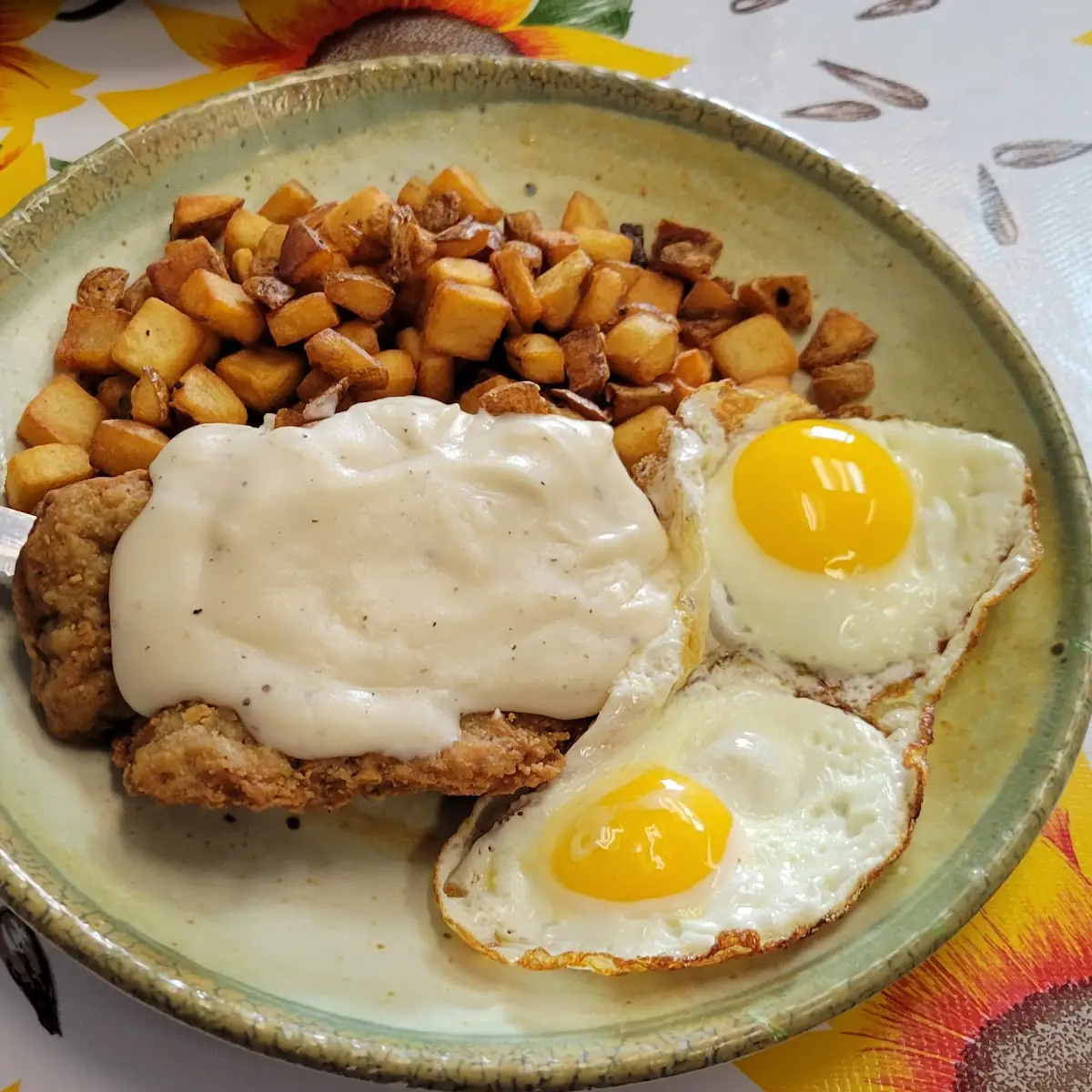 Country Fried Steak and Eggs Any Style