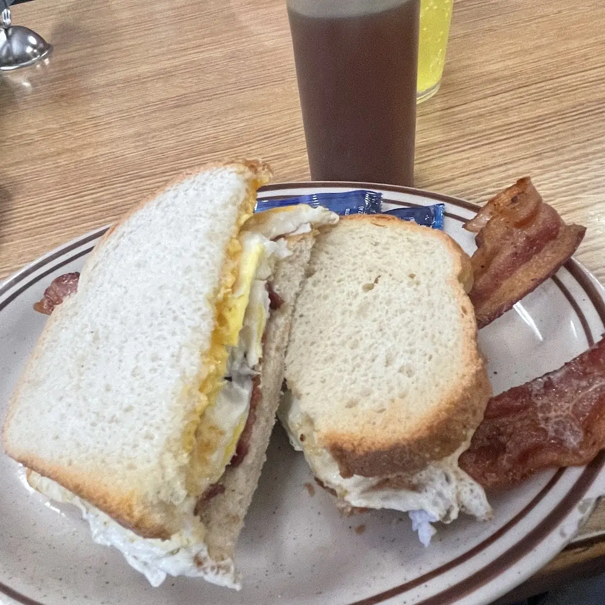 Fried Egg Sandwich with Cheese and Bacon