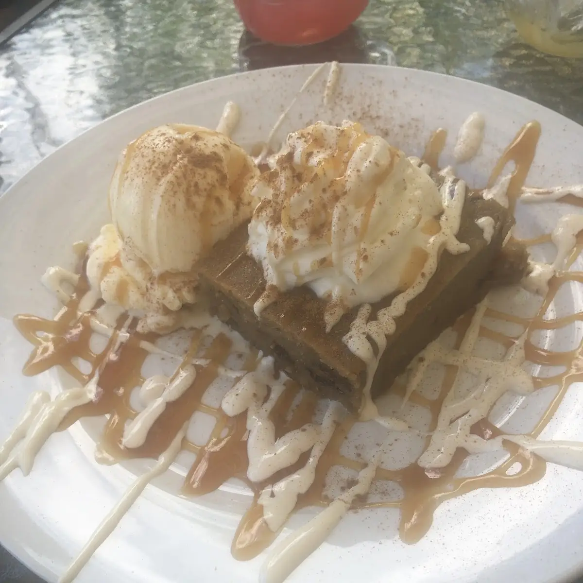 Sweet Potato Pudding and Vanilla Ice Cream