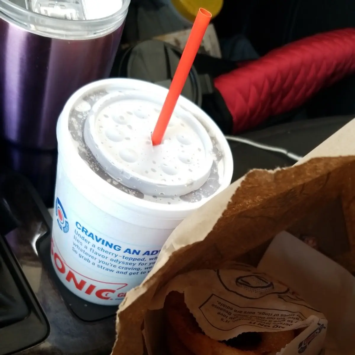 Hand Battered Onion Rings and a Coke Zero