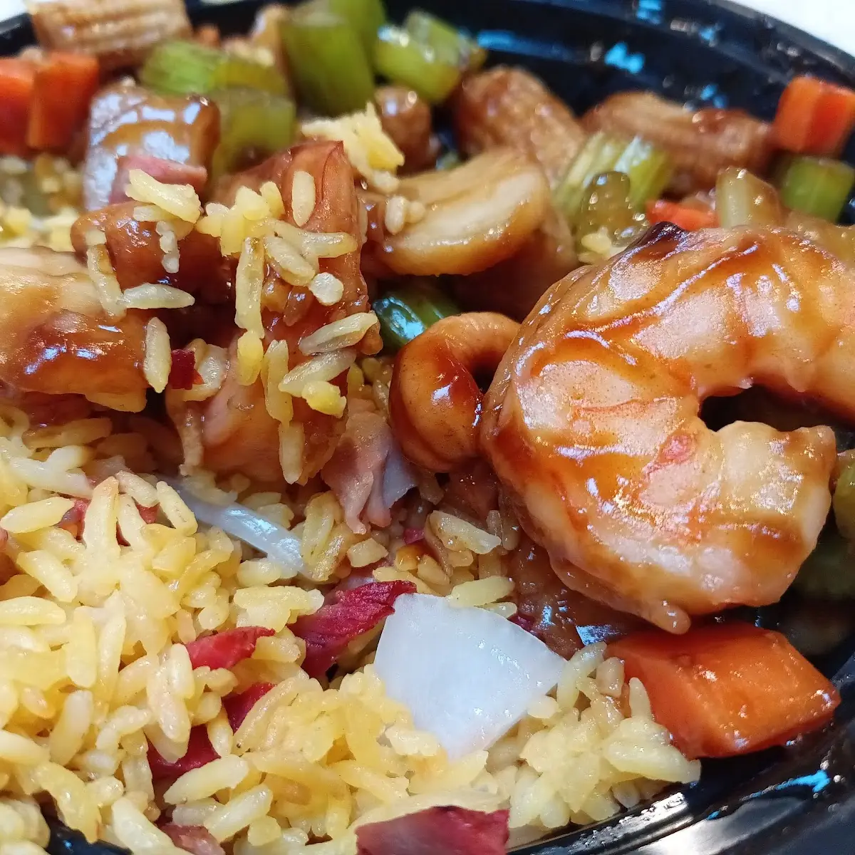 Jumbo Shrimp Fried Rice Brown & Spicy
