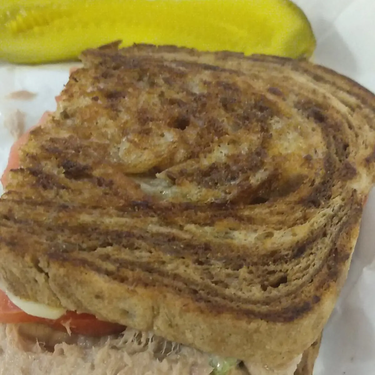 Tuna Melt w Grilled Tomato on Rye