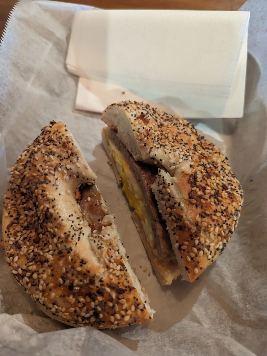 Bacon Egg and Cheese on an Everything Bagel