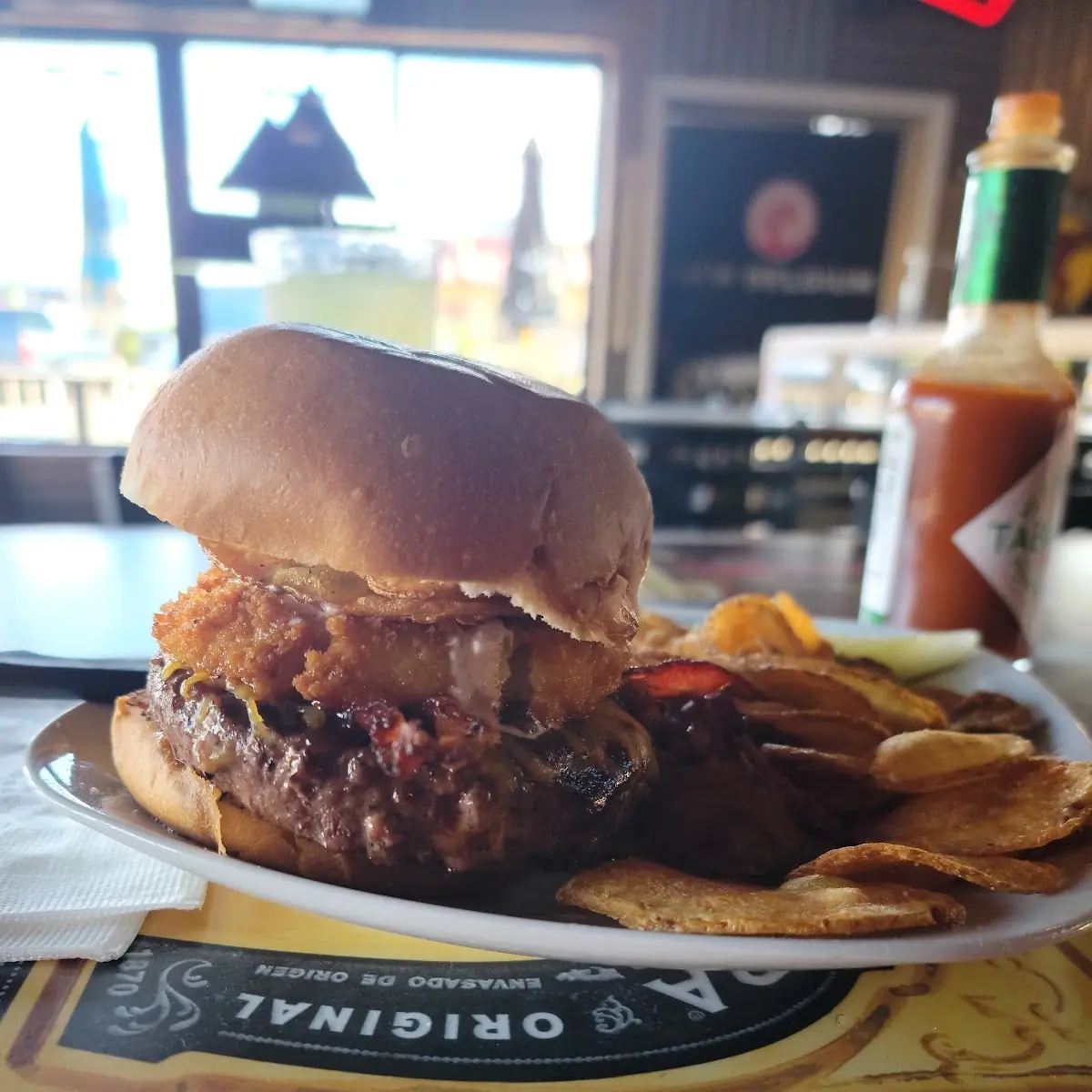 Western Burger with House Made Chips
