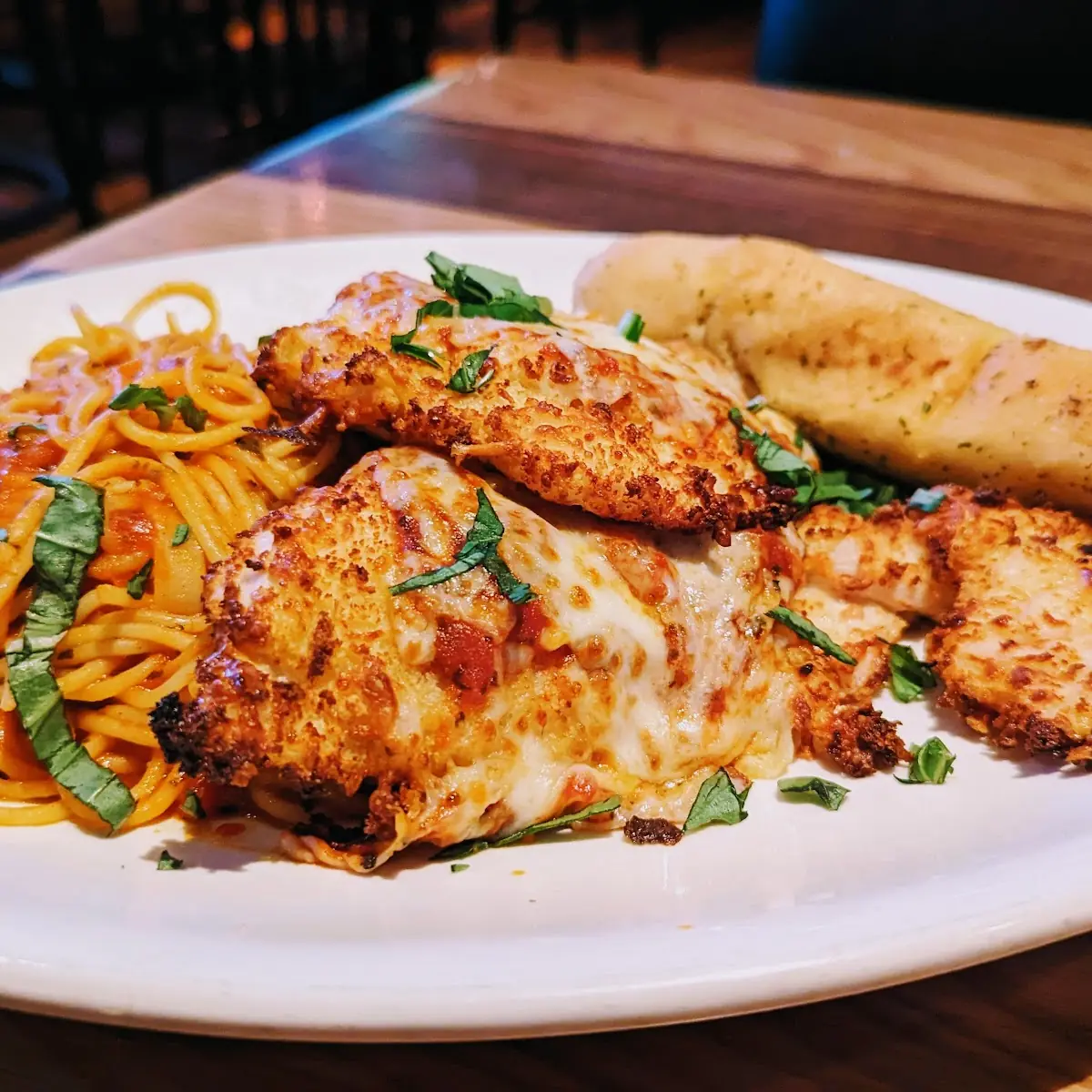 Italian Chicken Parmesan with Spaghetti