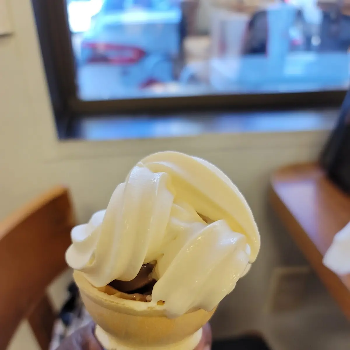 Vanilla and Chocolate Ice Cream Cone