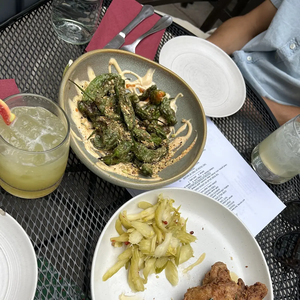 Shoshito Peppers and Fried Chicken Thighs