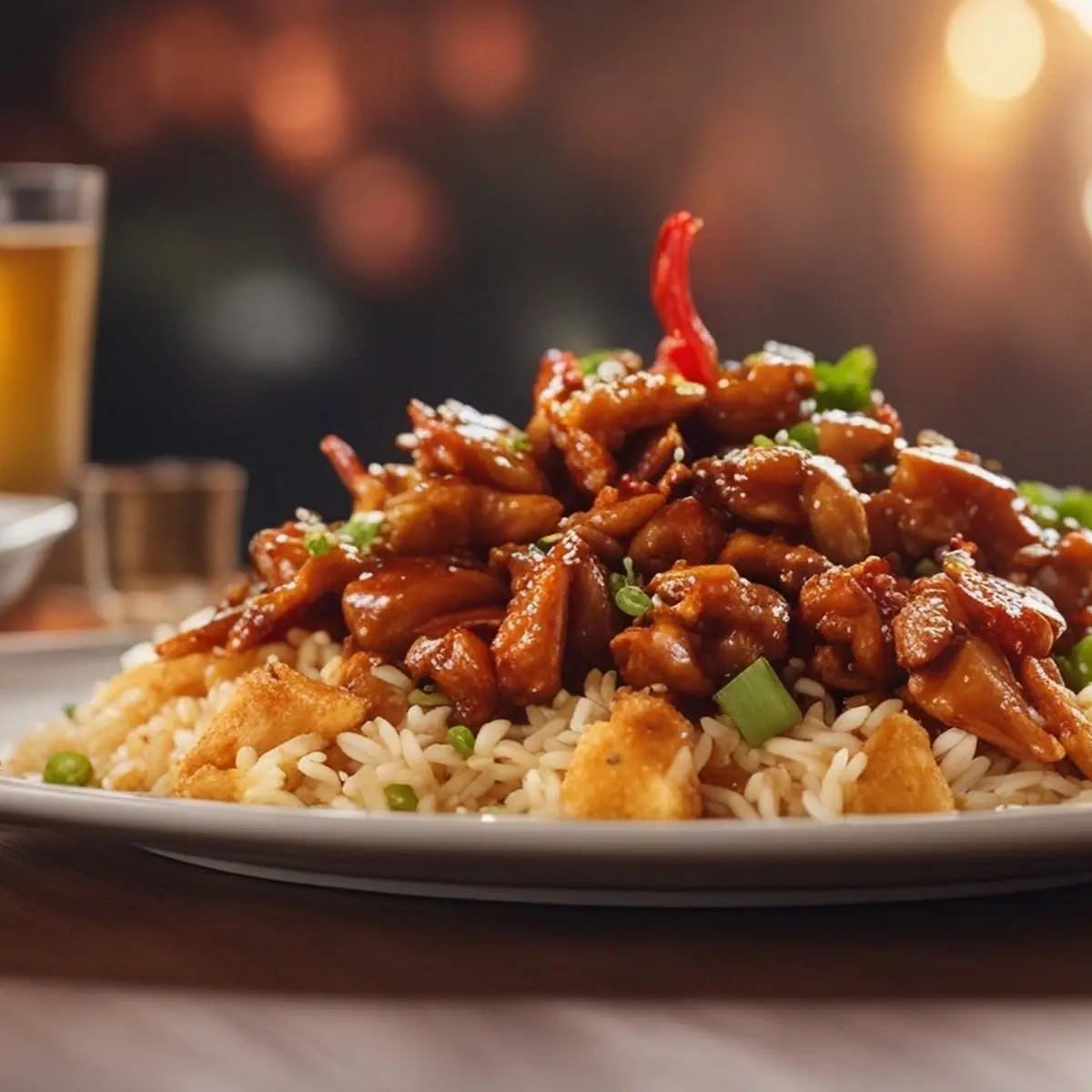 Kung Pao Chicken and Fried Rice