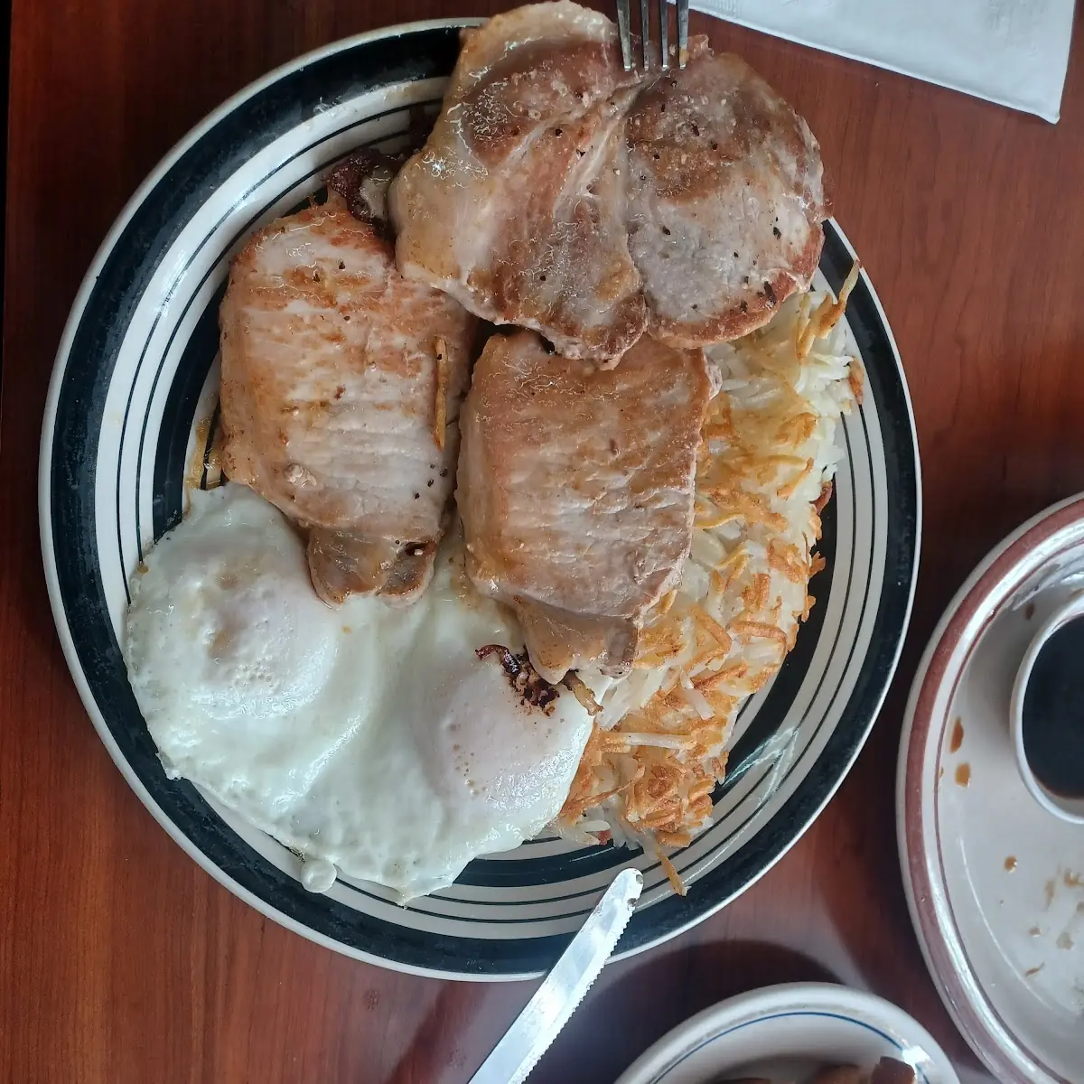 Por Chops M Eggs Any Style