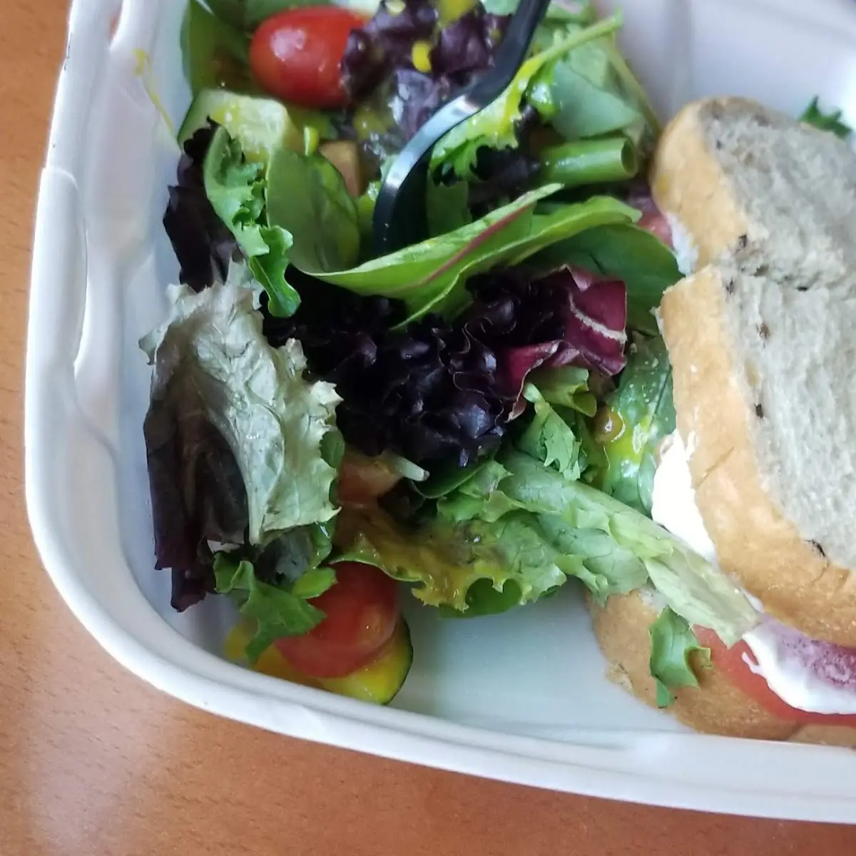 Chicken Salad Sandwich and a Salad