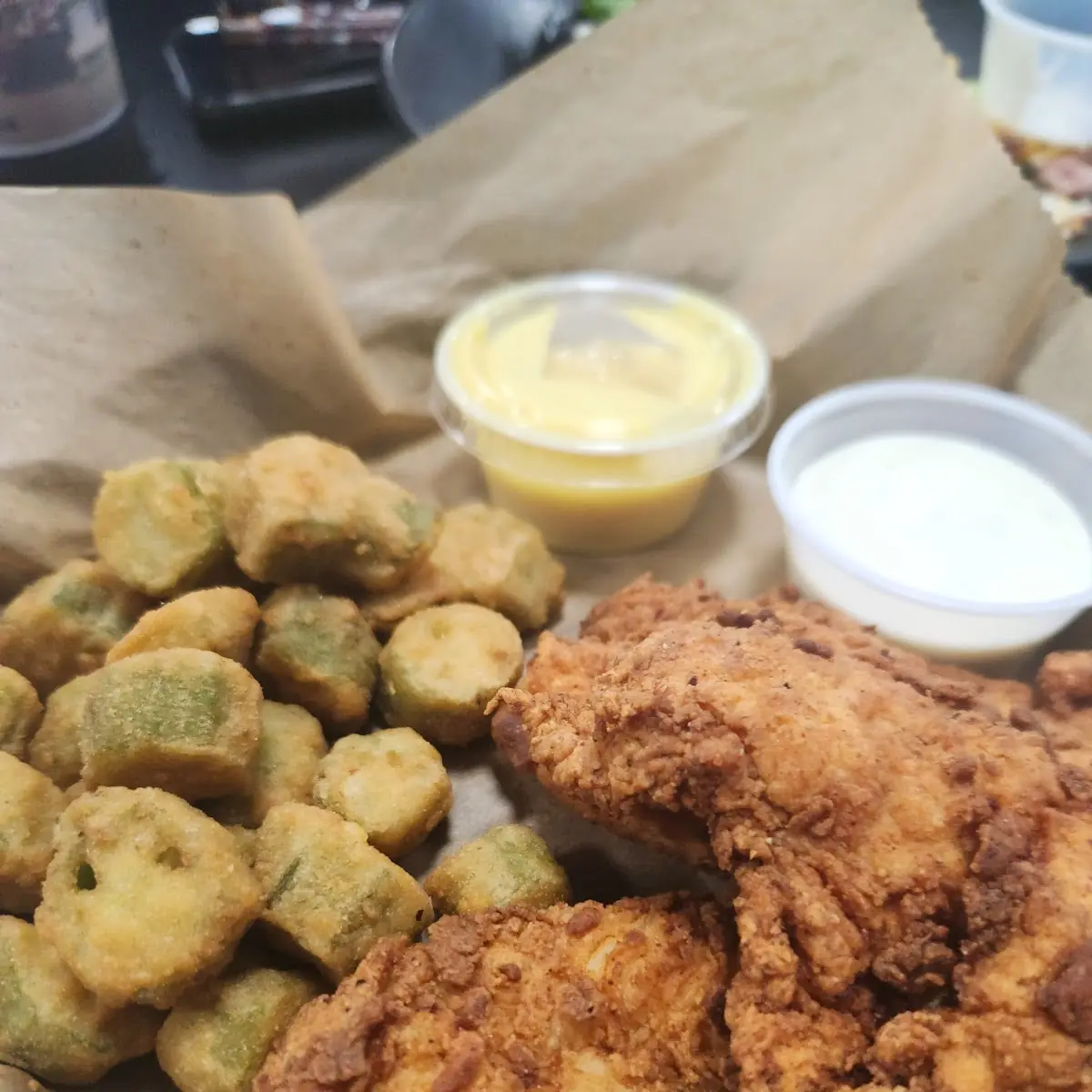 Chicken Tenders with Fried Okra