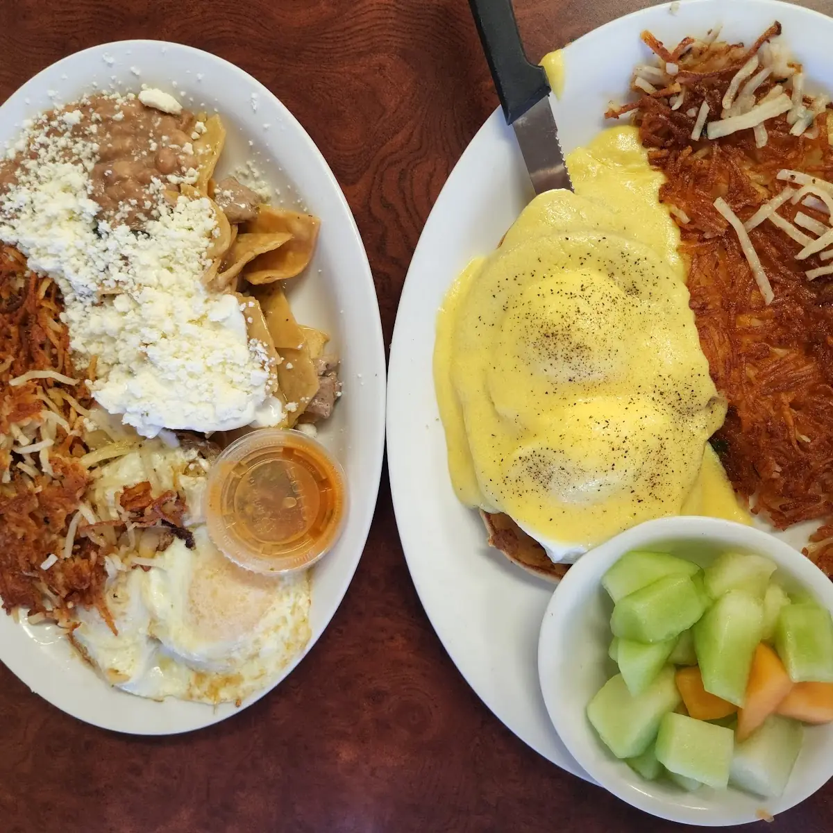Chilaquiles Verdes and Eggs Benedict