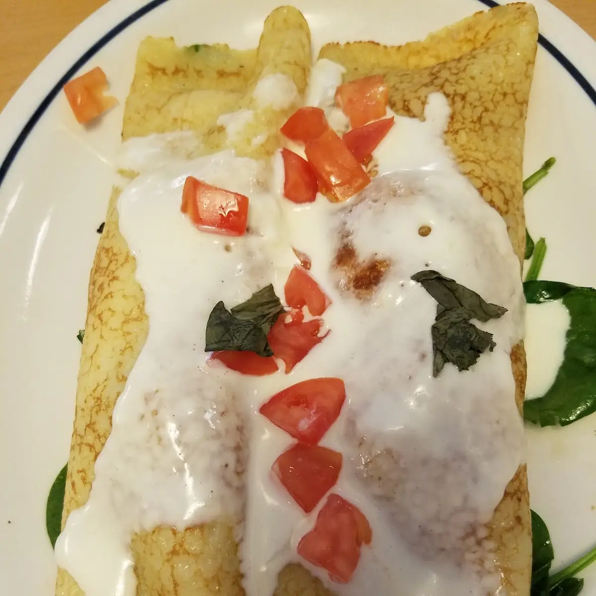 Chicken Florentine Crepes