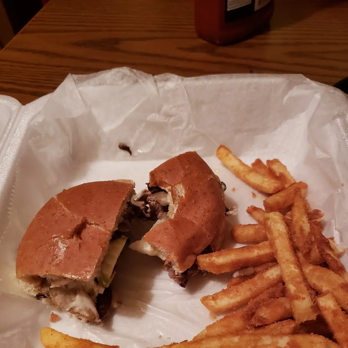 Swiss Mushroom Burger and Fries