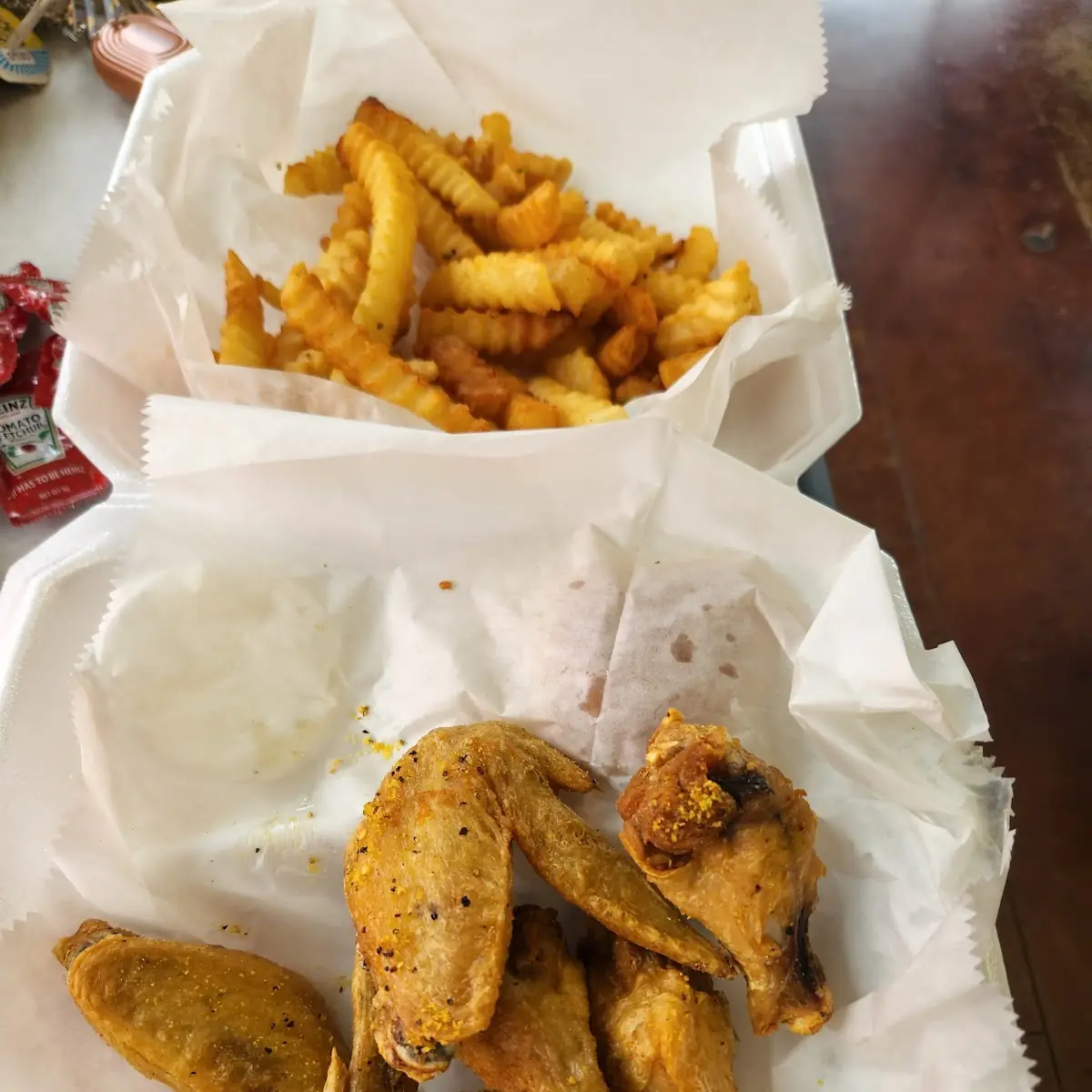 Lemon Pepper Wings and Fries