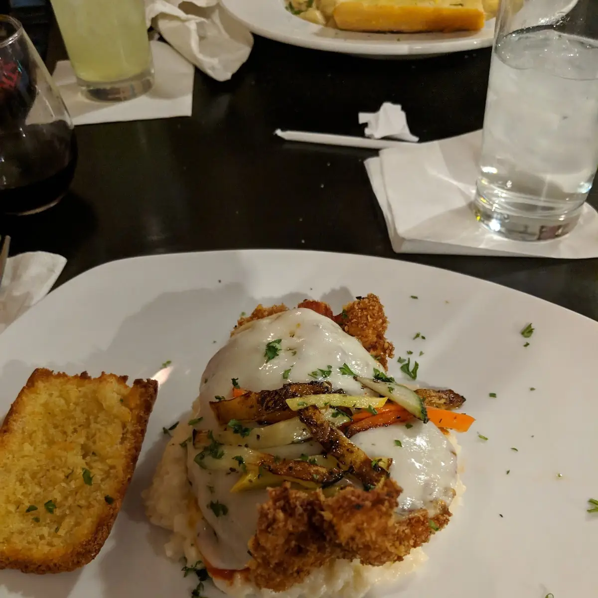 Chicken Parmesan over Risotto