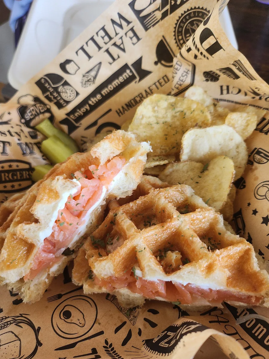 Salmon Cream Cheese Croffle Sandwich