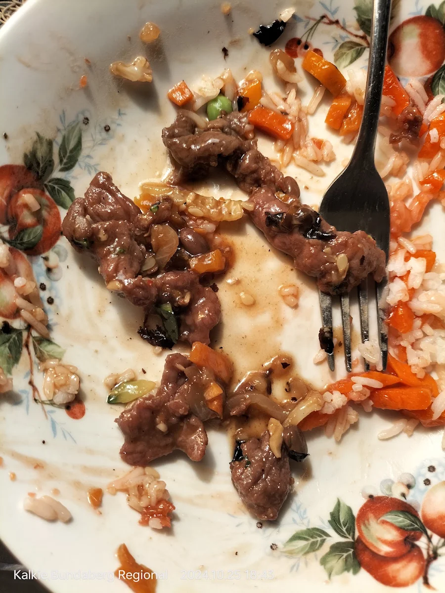 Steak and Black Bean, Light Of Asia Bundaberg