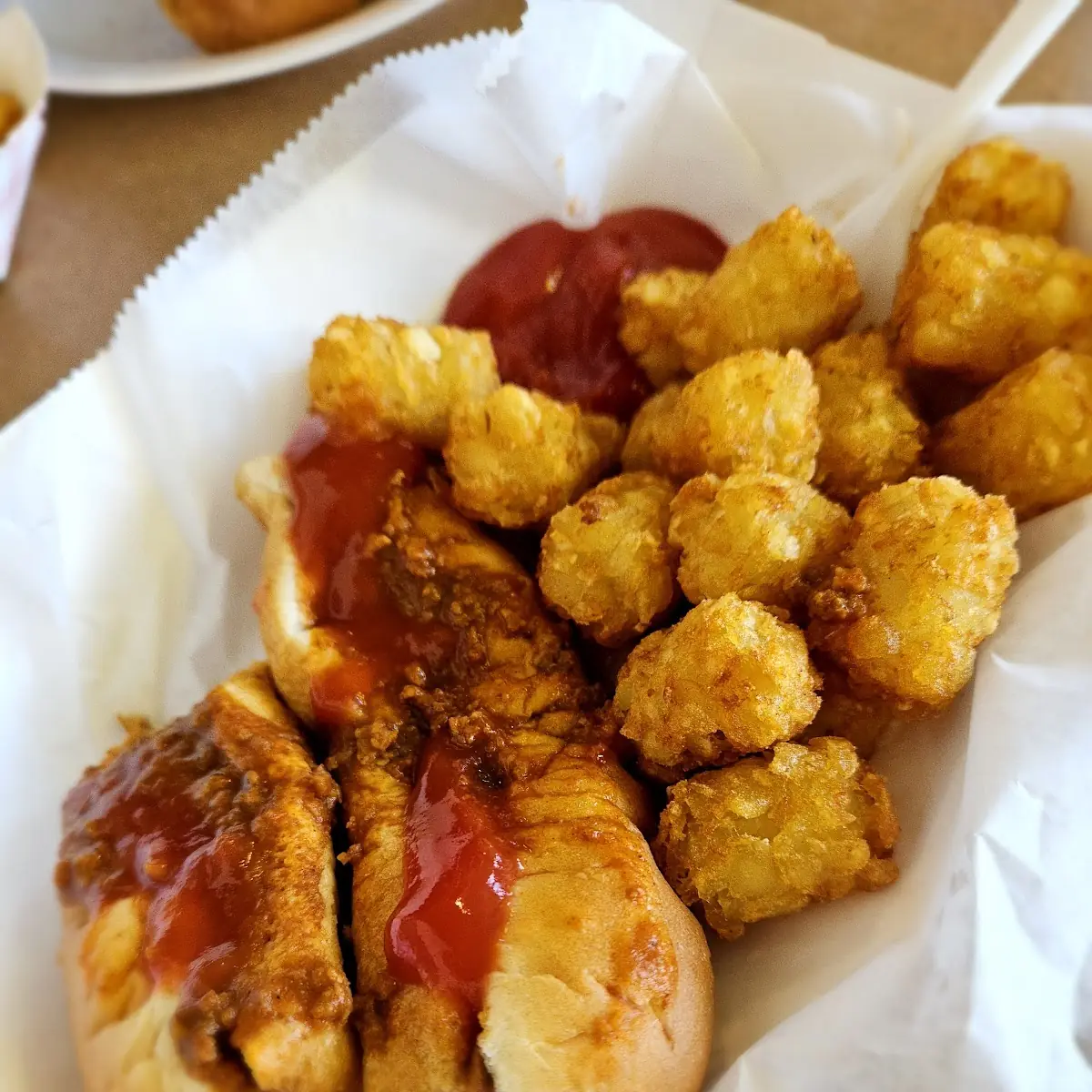 Double Cheesedog Basket with Tater Tots