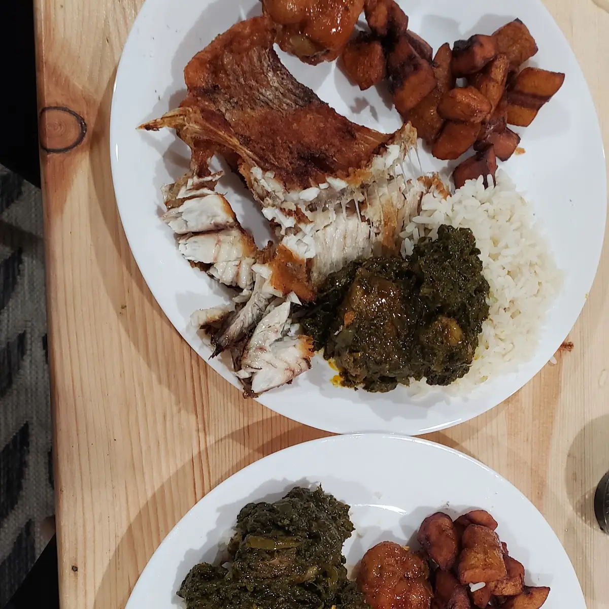 Potatoes Green Rice Pepper Chicken and Fish