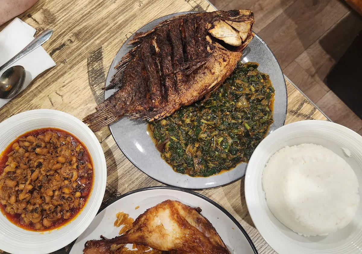 Fish with Ugali and Vegetables