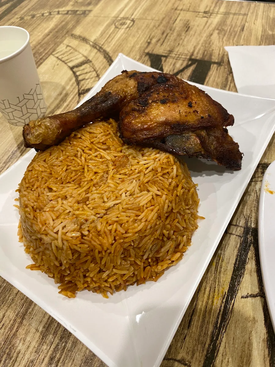 Fried Chicken with Jollof Rice