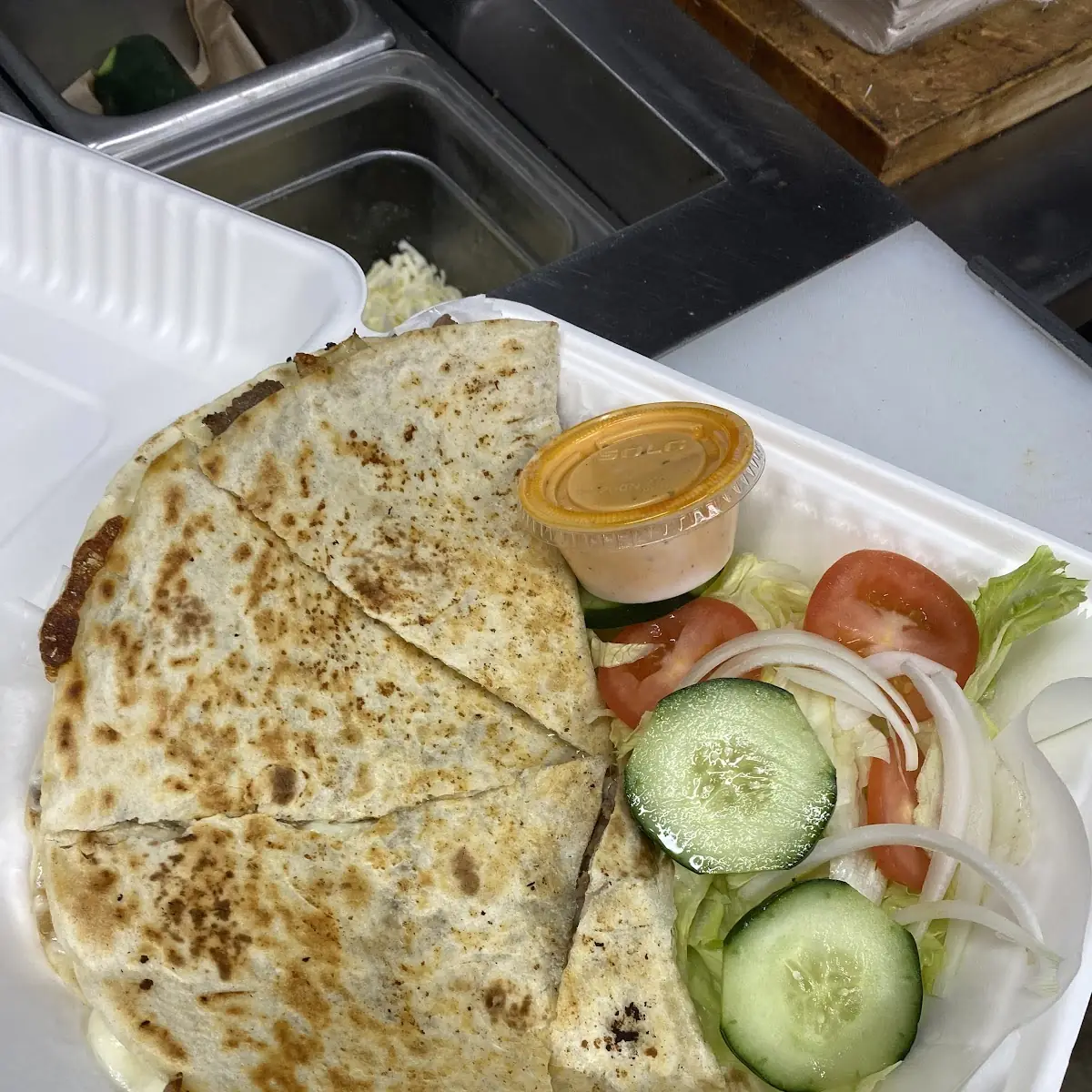 Kid's Cheese Quesadilla Fries & Soda