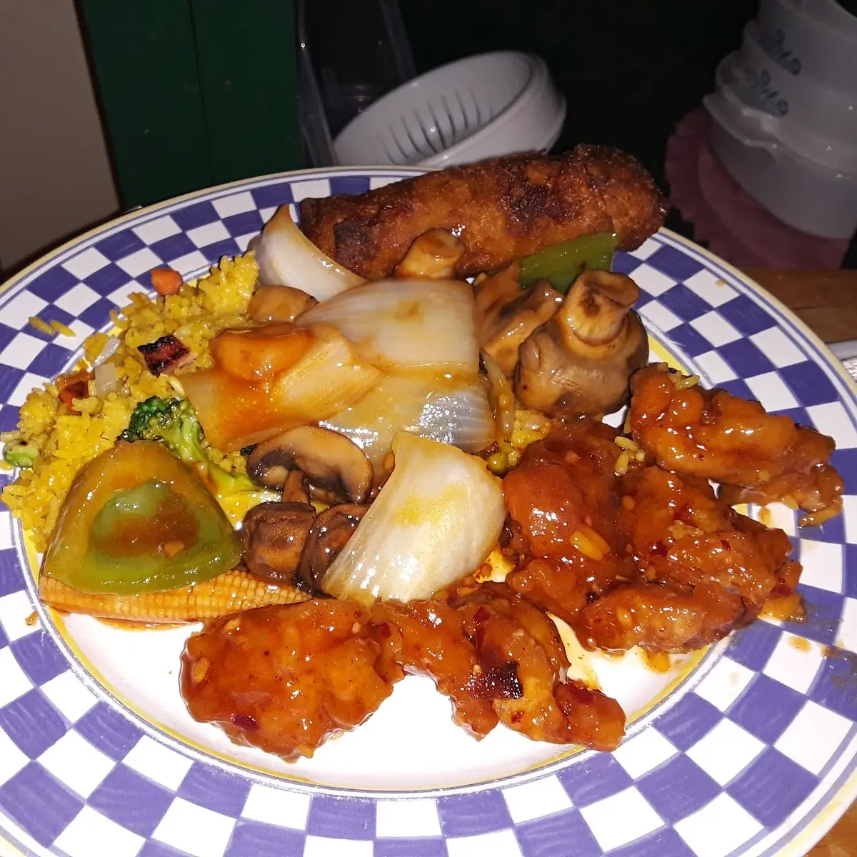 General TSO's Chicken Mixed Vegetables Fried Rice