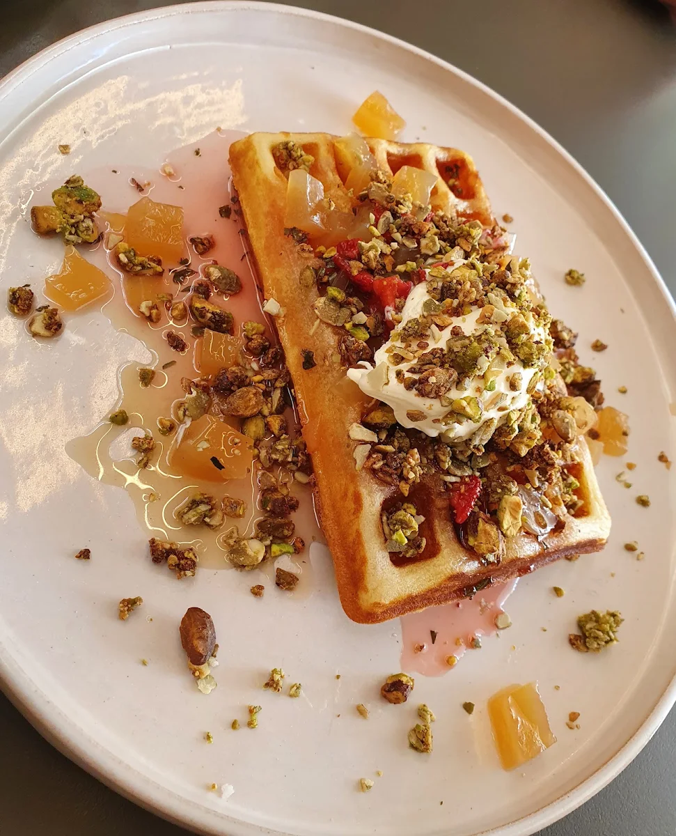 Pistachio Strawberry Waffle, Emma & Ivy