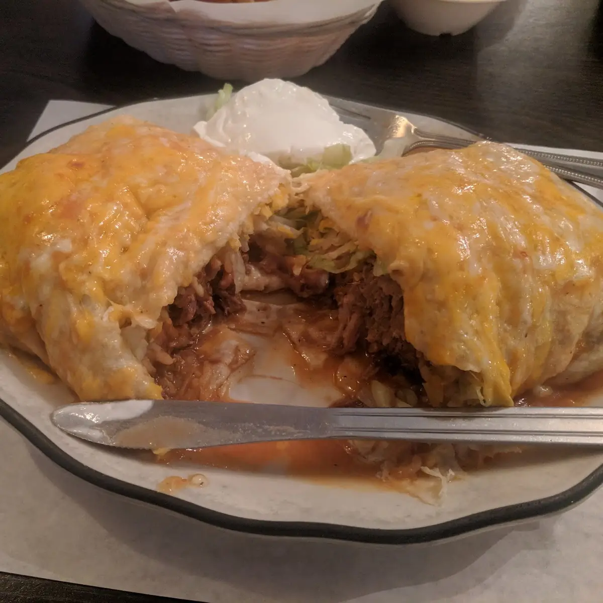 Burrito Loco Cut in Half