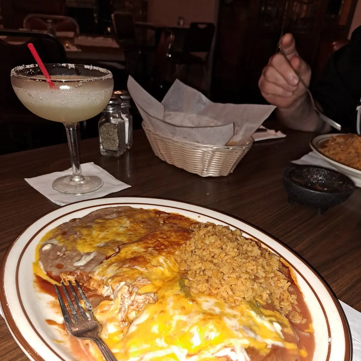 Chili Relleno and Chicken Enchilada