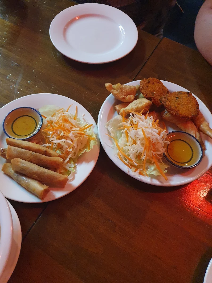 Pork Spring Rolls and Fish Cake Entree, Torng Bai Thai Restaurant