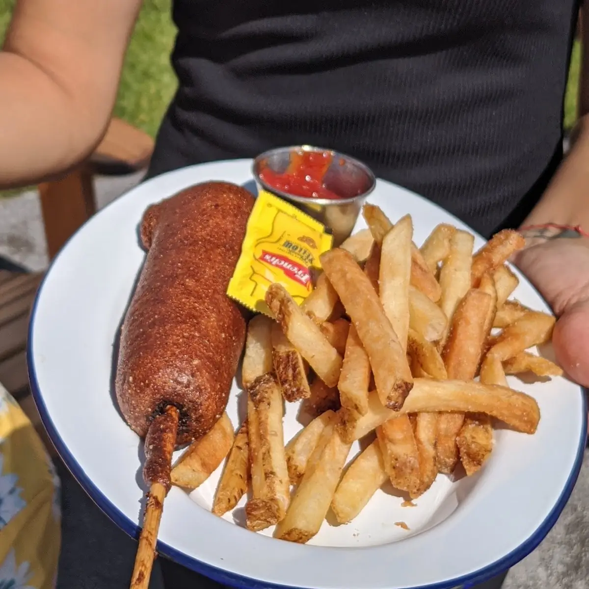 Corn Dog and Fries