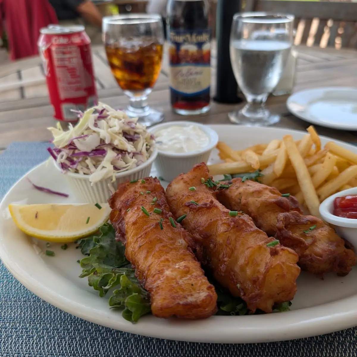 Fish & Chips with Shoe-String Fries and Pineapple Coleslaw