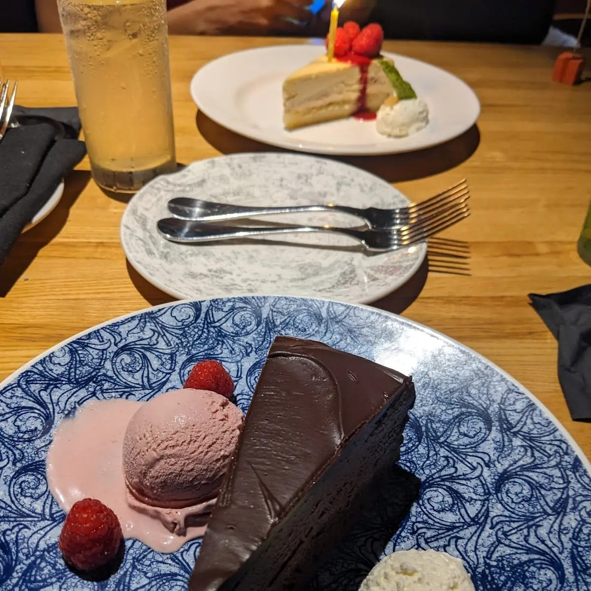 Chocolate Cake with Raspberry Sorbet