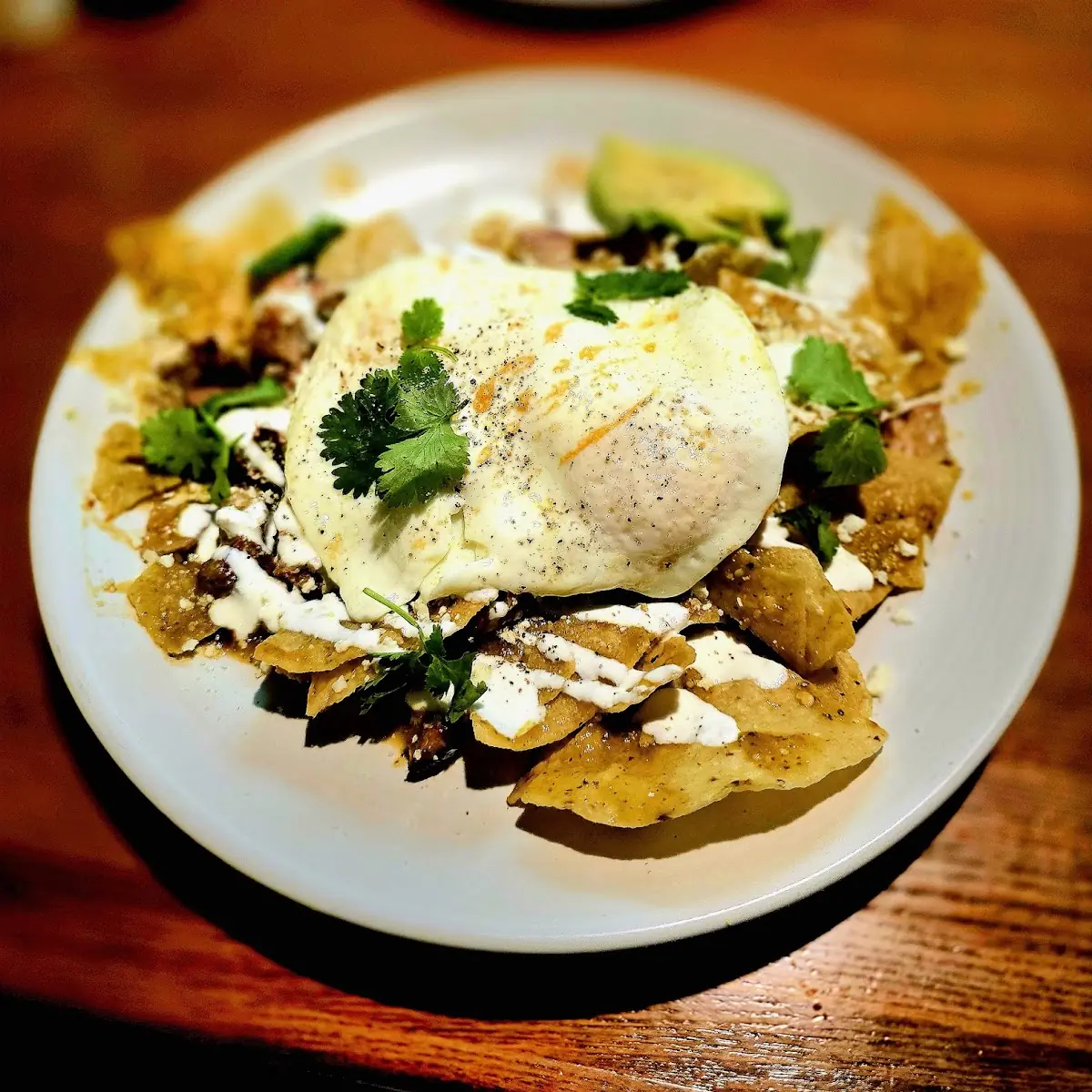Pork Chop & Green Chilaquiles