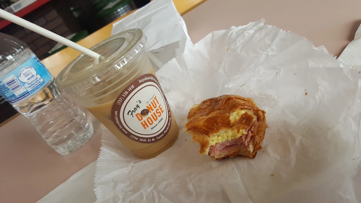 Iced Coffee and Breakfast Sandwich